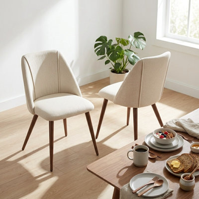 Laqueisha Mid-Century Upholstered Dining Chairs with Legs, Set of 2