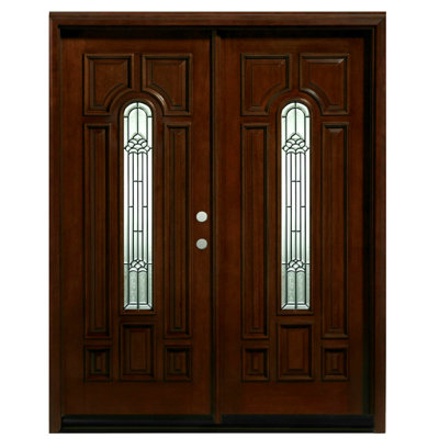 29.75'' x 81.5'' Glass Wood Front Entry Doors