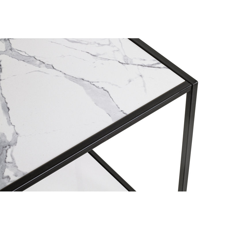 Side Table, Black, White
