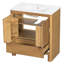 Meuble-lavabo moderne en bois massif avec lavabo en céramique Arlo-125959299