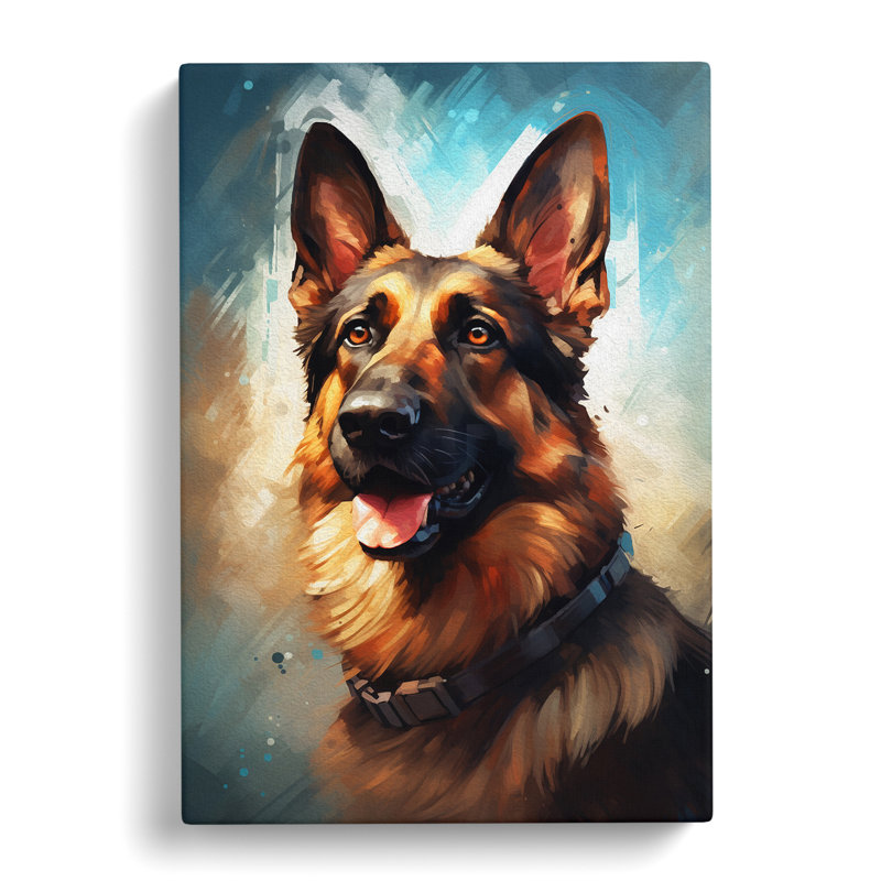 German Shepherd Informel No.3 - Print, 60cm H x 40cm W x 3cm D