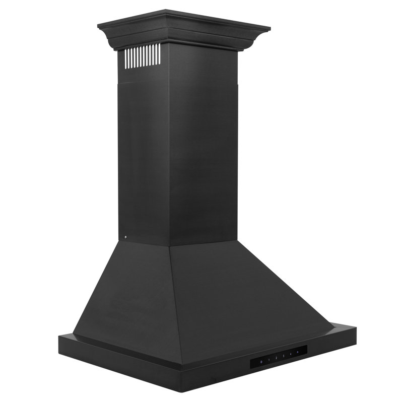 Hotte de cuisine murale ZLINE, Acier inoxydable noir, L 24 po