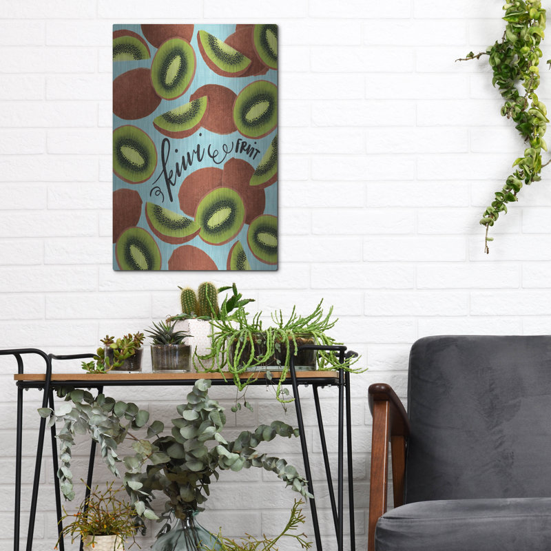  «Kiwi» par Elizabeth Caldwell, art mural en métal, 12 po x 16 po, H 16 po x l 12 po