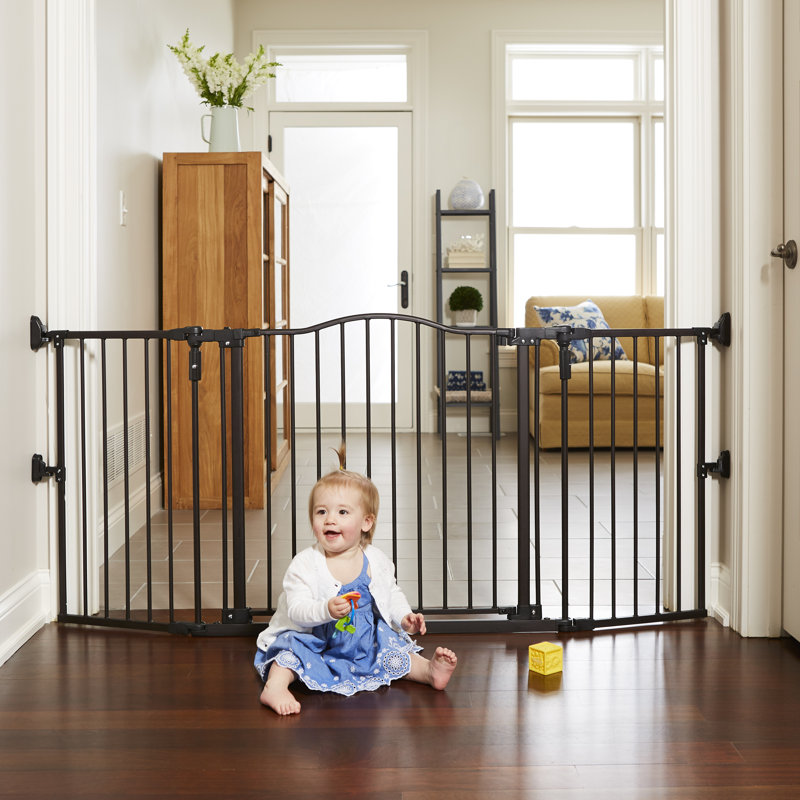 Matte Bronze Extra-Wide Metal Swinging Baby Gate