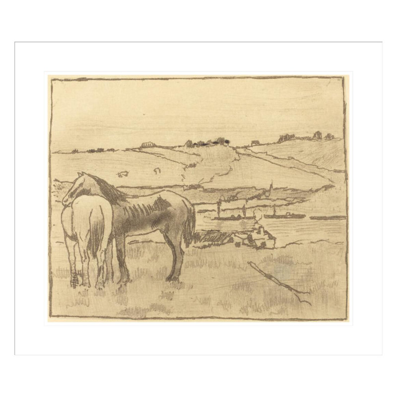 Chevaux dans la prairie par Edgar Degas, H 23,5 po x l 27,21 po