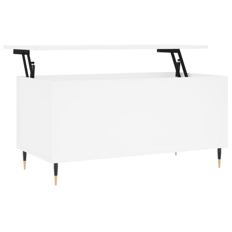 Dumond Coffee Table 90x44.5x45 cm Engineered Wood, White, 45cm H x 90cm L x 44.5cm W