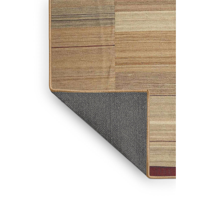 Tapis brun/gris/vert de zone contemporaine, Rectangle 7 pi x 10 pi