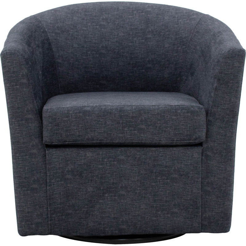 Fauteuil demi-tonneau pivotant 31 po Hansell, 100% polyester gris anthracite Aston