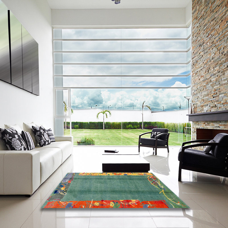 Miladin Abstract Indoor Rug, Square 6'