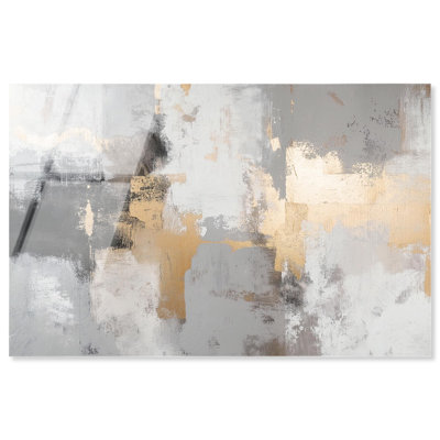 «Gilded Gray II», art mural en verre acrylique sans cadre ultra-lustré par Art Remedy, prêt à accrocher, 54 x 36