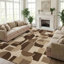Tapis en jute à motif géométrique facile à nettoyer-129445157-129934615
