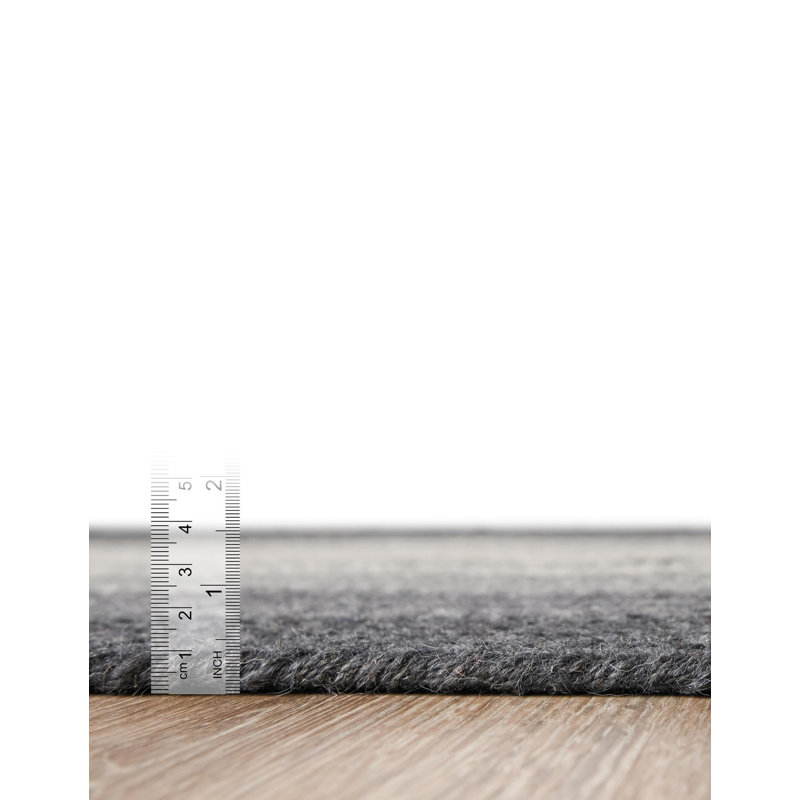  Ombre Hand Braided Wool Rug, Gray, Runner 2' x 6'1"
