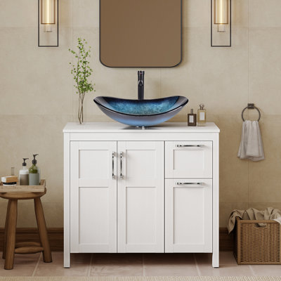 36" Free-Standing Modern Single Bathroom Vanity With Sink