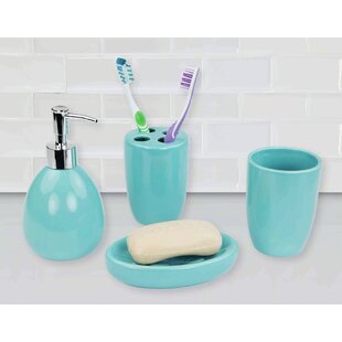 5-Piece Bathroom Accessory Set with Dispenser, Toothbrush Holder, Vani