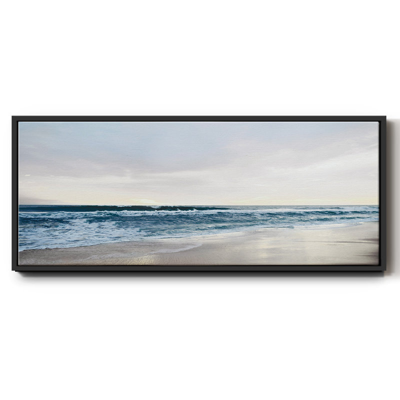 «Shimmering Dawn», peinture sur toile encadrée, H 8 po x l 20 po, Noir