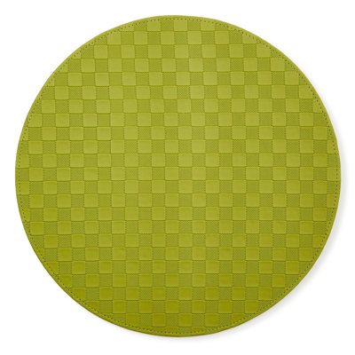 Black Check Faux Leather Placemat