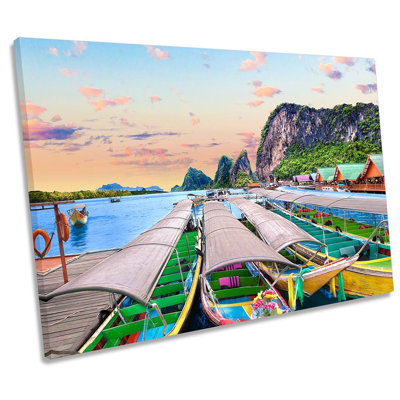 Phuket Thailand Boats - Wrapped Canvas Art Prints