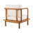 Acacia Wood Outdoor Club Chair with Cream Waterproof Cushions, Teak Finish, Deep Seating Patio Furniture