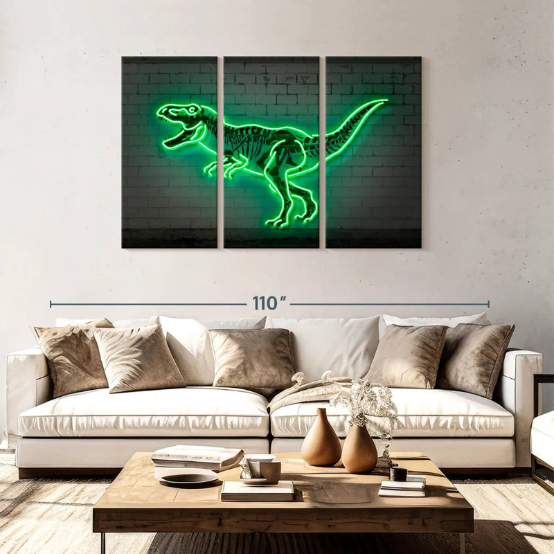 Brampt Neon T Rex, 48" H x 74" W