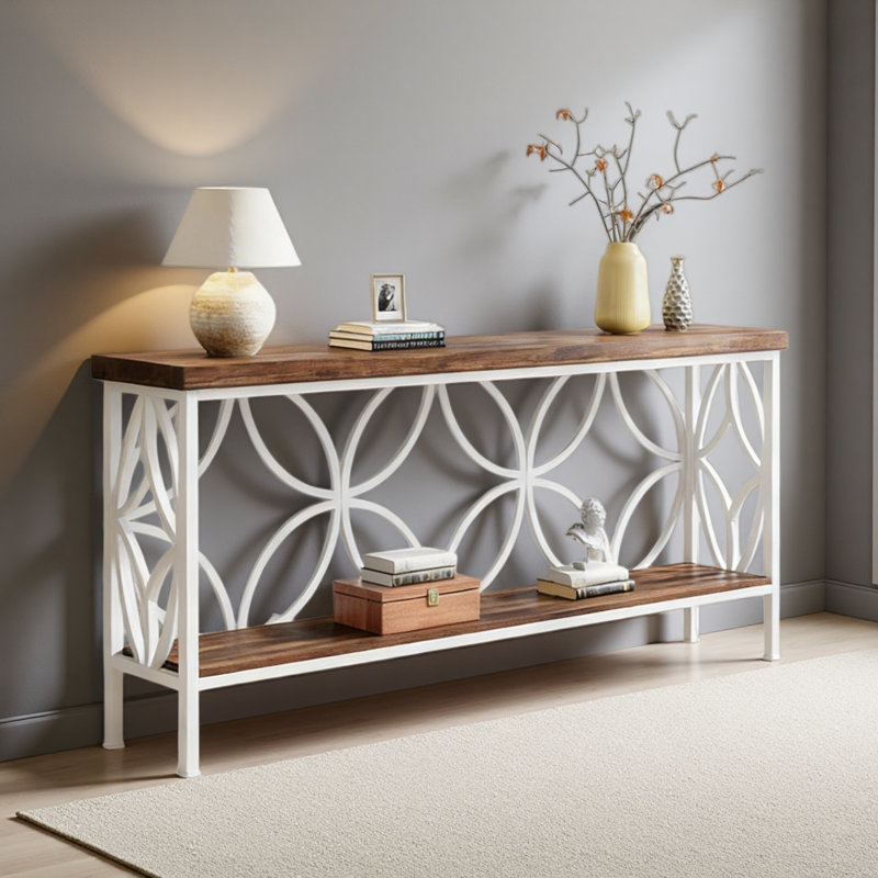 Stylish Coffee Table,Nordic Style Sofa Table,2-Tier Console Table