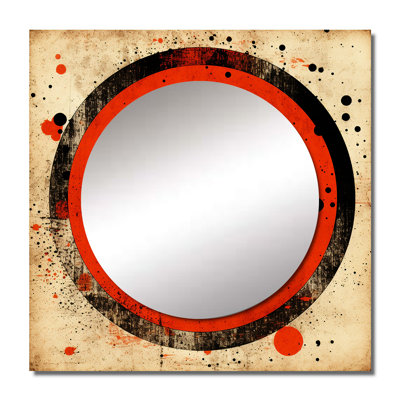 Inner Knowing Retro Circle Art - Modern Midcentury Square Mirror For Wall Art Decor