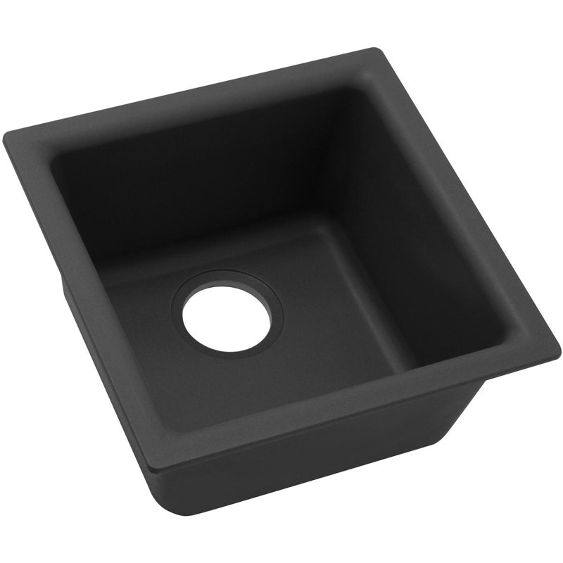 Quartz Classic 15-3/4" x 15-3/4" x 7-11/16" Dual Bar Sink, Black