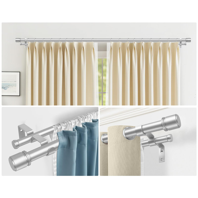 182cm Straight Shower Curtain Pole, Silver