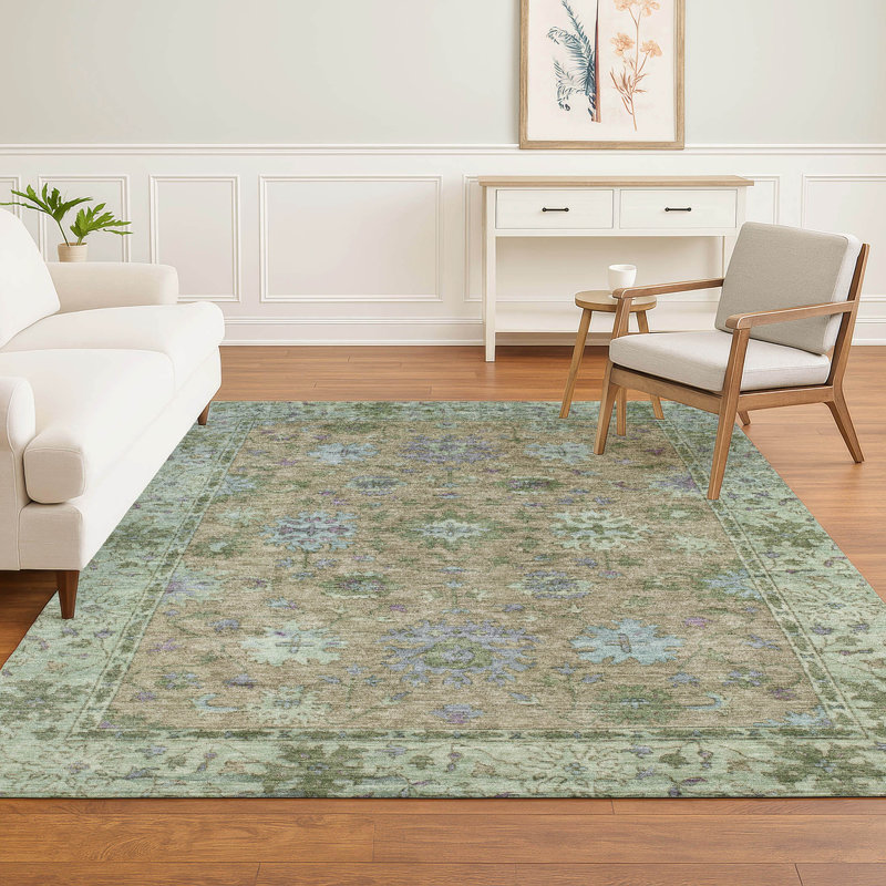 Premium Machine Washable Mayfield AMF2052 Global Rug, 2'6" x 3'10", Brown