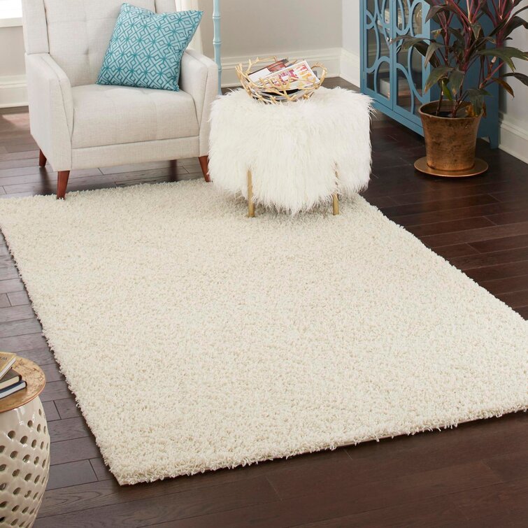 Eginhardt Shag Bright Ivory Area Rug