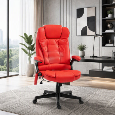 Chaise de bureau inclinable chauffante avec 6 points de vibration