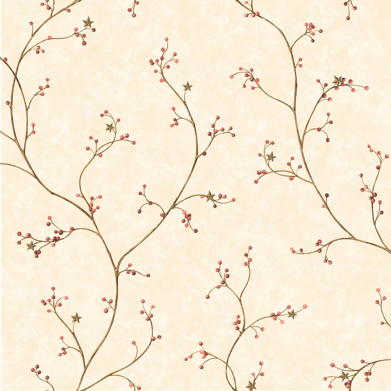 Rouleau de papier peint L 33 pi x l 20,5 po Bishop Star Vine, Rouge foncé, Vinyle
