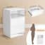 15.7" White Nightstand, P2 Particleboard, Matte Melamine, Beveled Drawer, 2 Drawers-1384403651