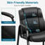 Chaise de conférence en similicuir avec accoudoirs rembourrés, chaise d'accueil pour salle d'attente, noire