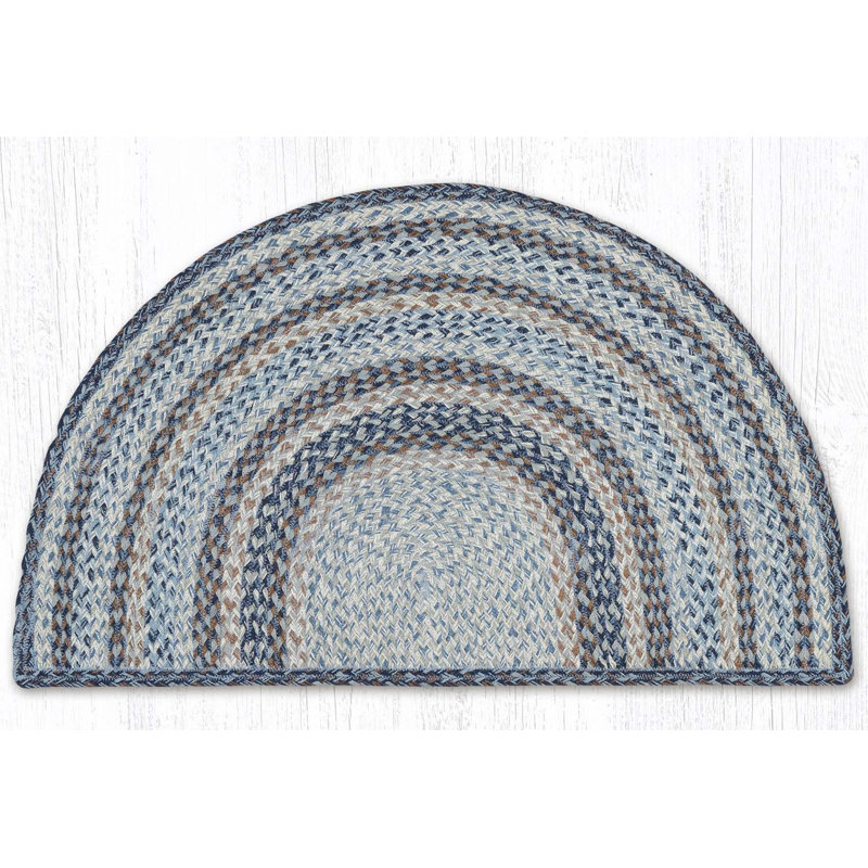  Tapis bleu denim en jute tressé, 3'x5'