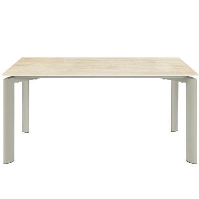 Table de bout polyvalente en céramique grise pour recevoir des invités