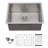 23" L x 18" W Undermount Kitchen Bar Sink 16G Stainless Steel Single Bowl Kitchen Sink with Basket Strainer and Bottom Grid