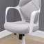 Chaise de bureau, hauteur réglable, pivotante, ergonomique, accoudoirs, bureau d'ordinateur, travail, filet gris, métal blanc, contemporain, moderne