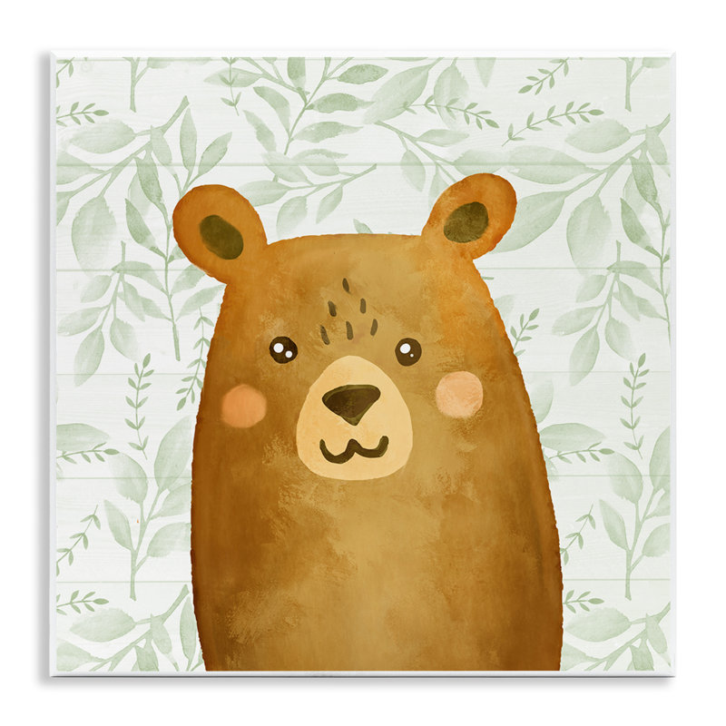Plaque murale Bear on Botanicals Whimsy, design par Kim Allen