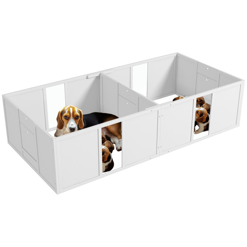 Whelping Box w/ Removable Doors, 18.90" H x 77.20" W x 37.80" D