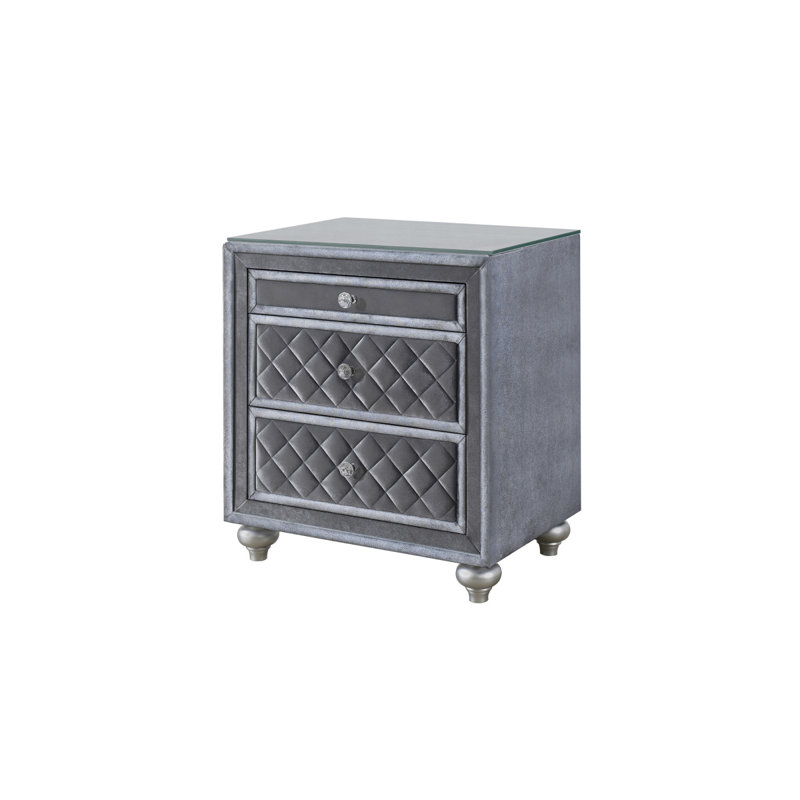 Table de chevet, armoire à 3 tiroirs, armoire glamour