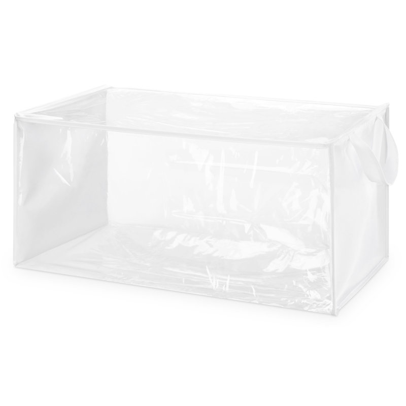 Whitmor Storage Bag with Handles White with Crystal Clear Front