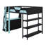 Multi-Functional Gaming Loft Bed with Desk Area, Shelving Units & LED Accent Lights-1514674186
