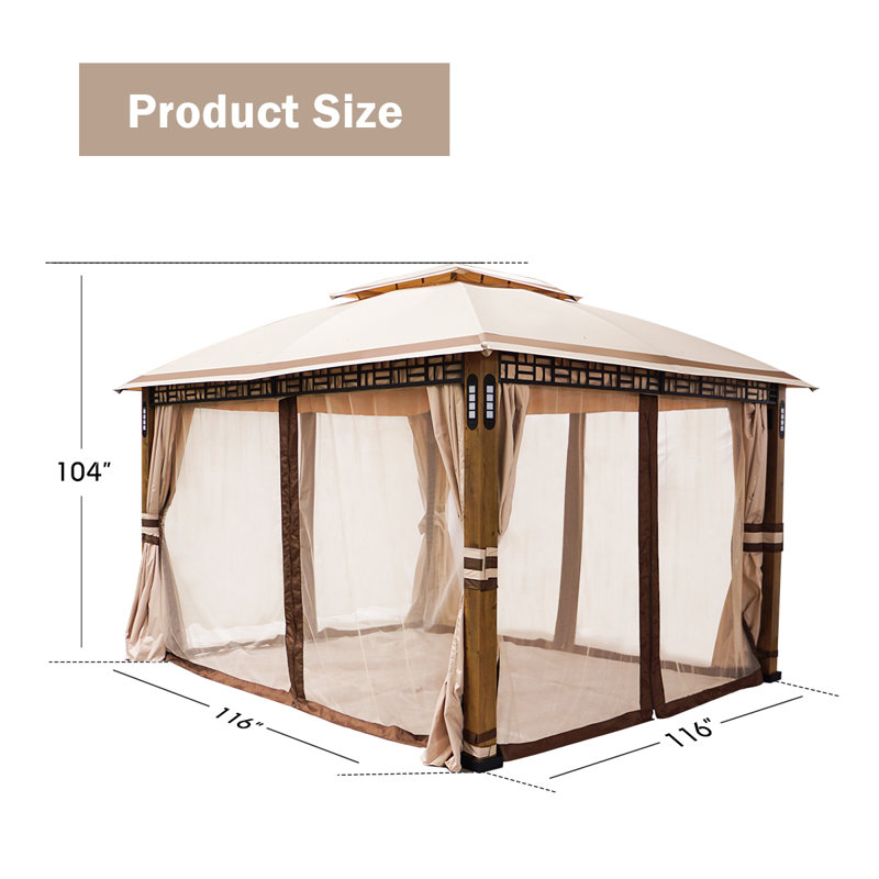 10 pi. L 12 pi. D Pavillon de jardin en métal