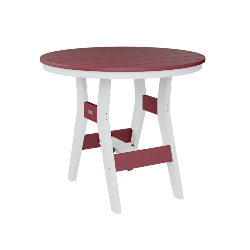 Table ronde à hauteur de comptoir de 38 po Berlin, Rouge écarlate, H 35,5 po x l 38 po x P 38 po