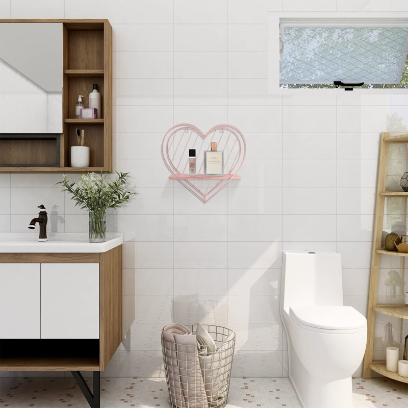 Averyl Metal Floating Shelf, Pink
