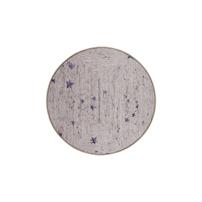 Machine Washable Beige Area Rug, Round 8'