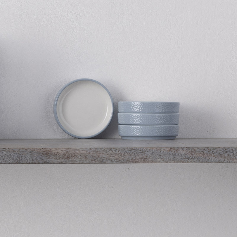Noritake Colortex Stone Stax Mini Plates, 3-3/4", Aqua