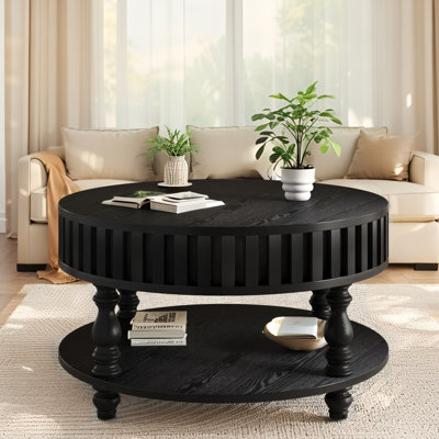 Table basse 31,5 "avec rangement rustique