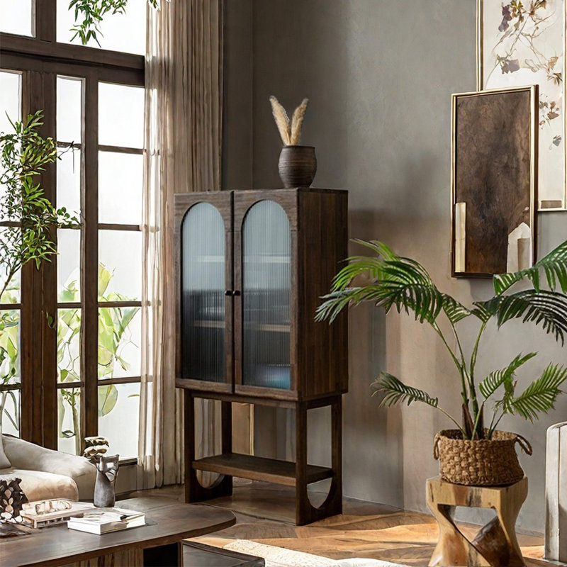 Buffet rétro de style industriel multi-espaces, Marron foncé