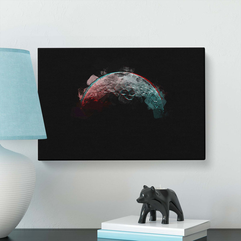 Moon In Abstract - Wrapped Canvas Print, 40cm H x 60cm W x 3cm D